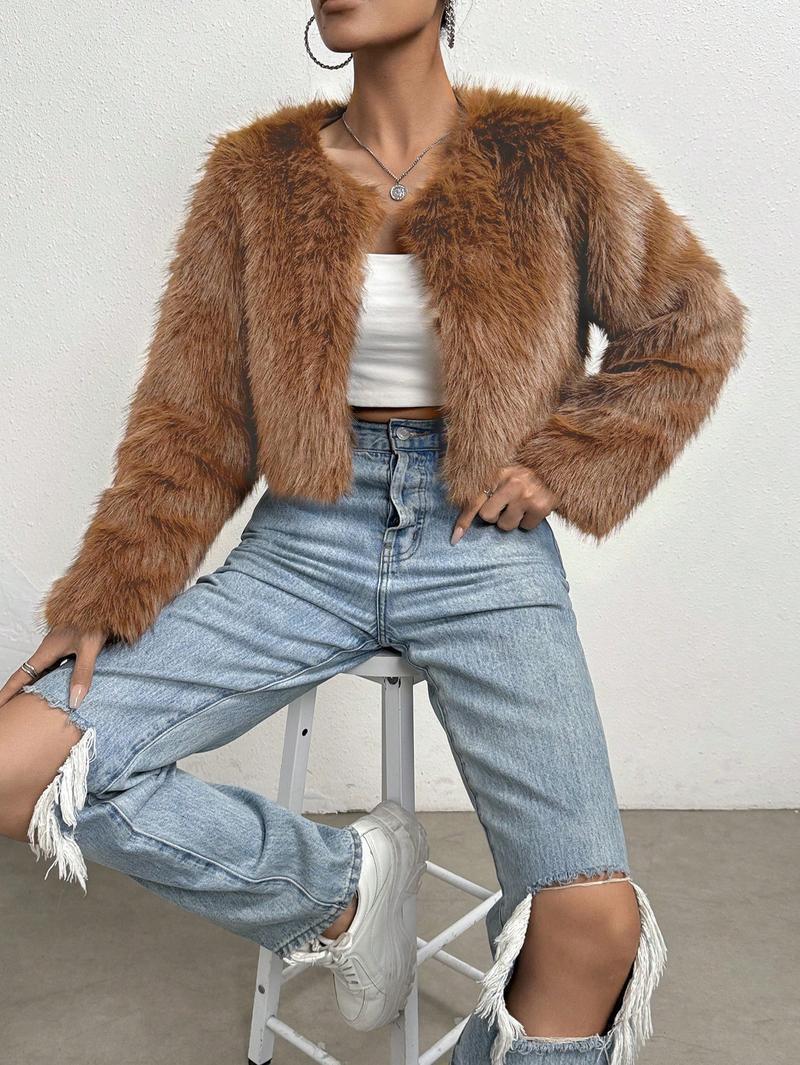 Velour Fox Fur Short Coat