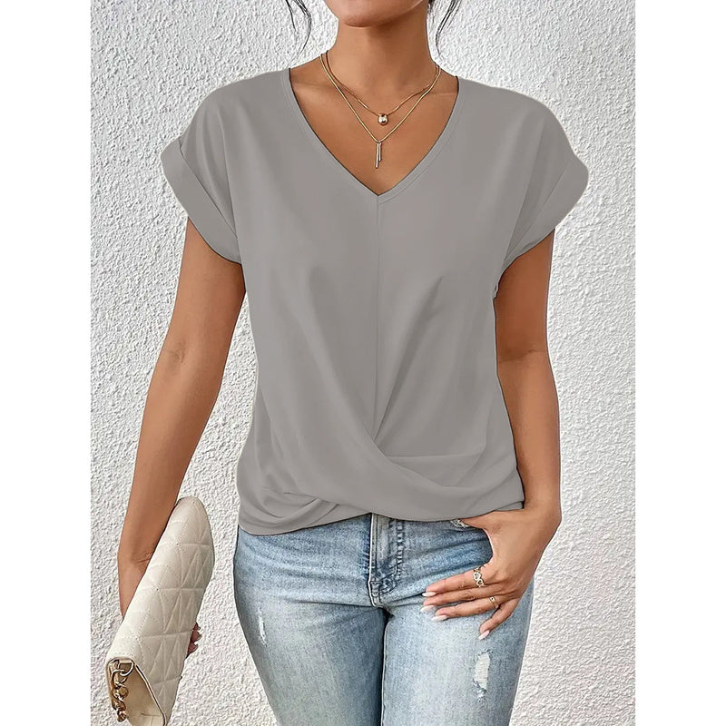 Twist Ease V-Neck Tee