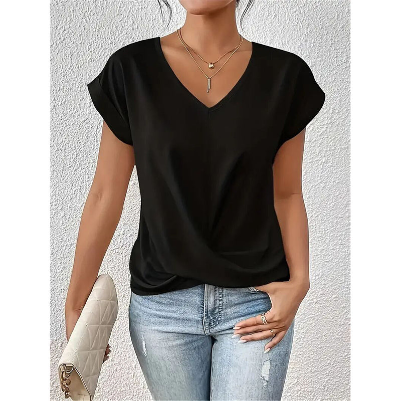Twist Ease V-Neck Tee