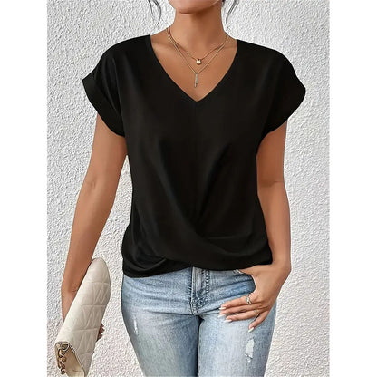 Twist Ease V-Neck Tee
