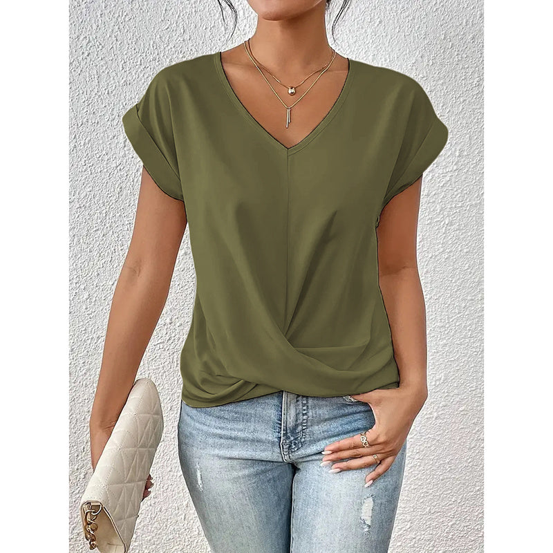 Twist Ease V-Neck Tee