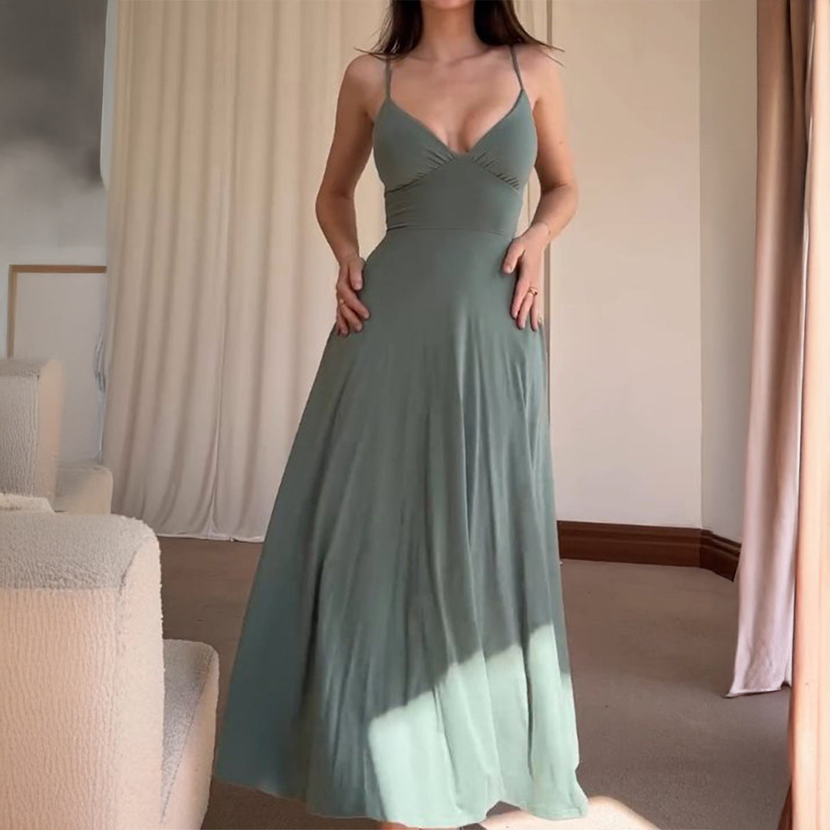 Azure Elegance Sling Dress