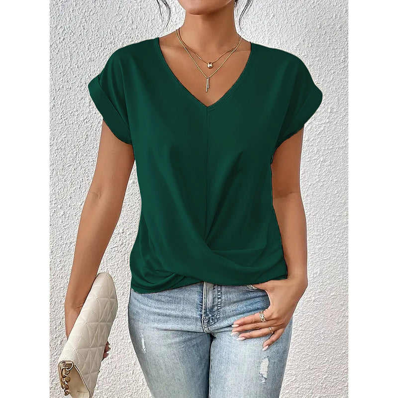 Twist Ease V-Neck Tee