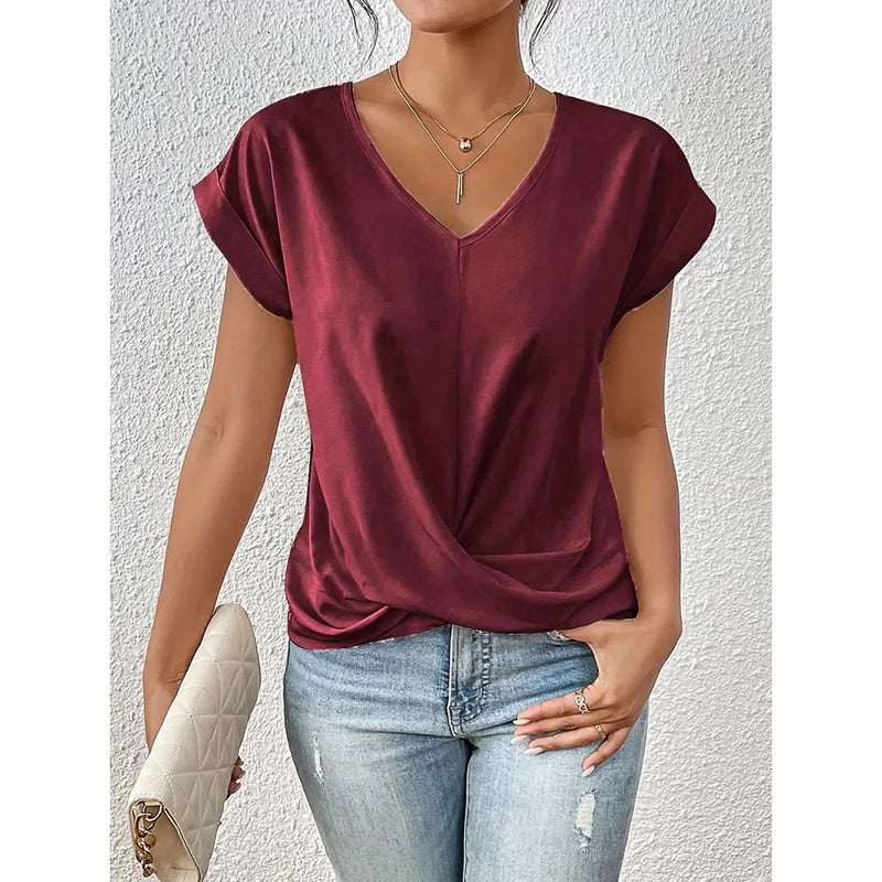 Twist Ease V-Neck Tee