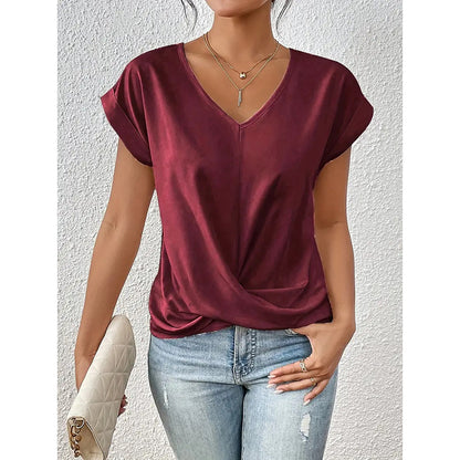 Twist Ease V-Neck Tee