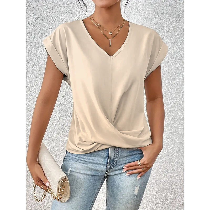 Twist Ease V-Neck Tee