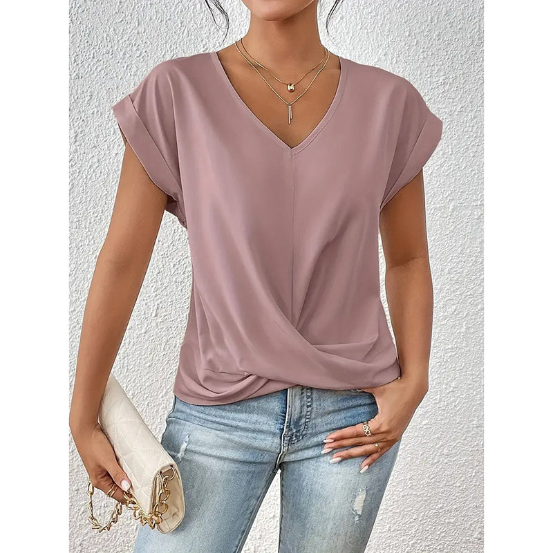 Twist Ease V-Neck Tee