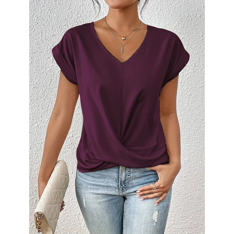 Twist Ease V-Neck Tee