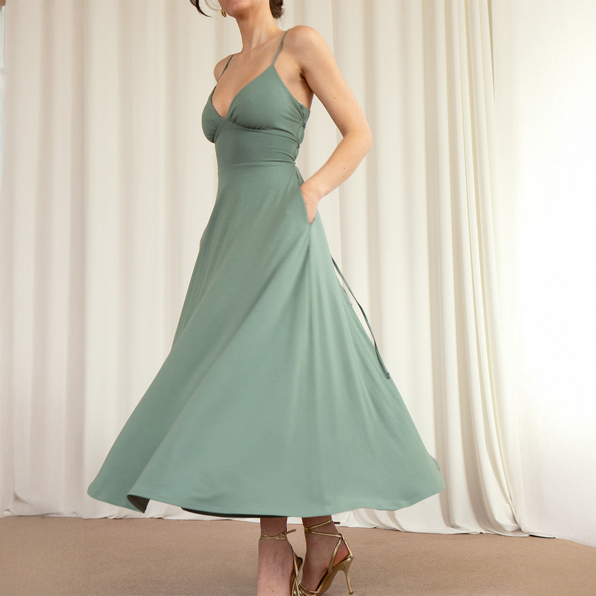 Azure Elegance Sling Dress